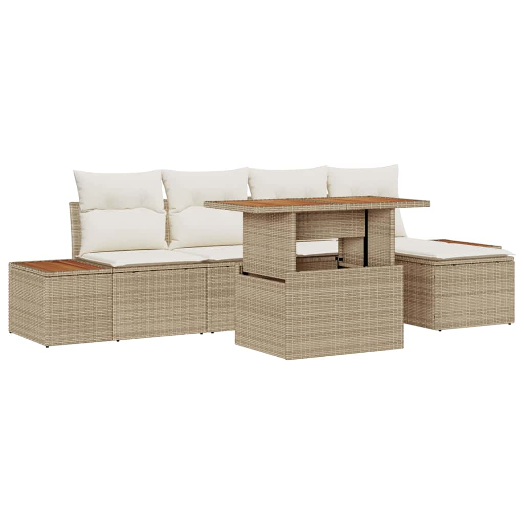 Tuinbankenset 6 st Beige en Crème