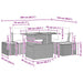 Tuinbankenset 5 st Zwart en Beige