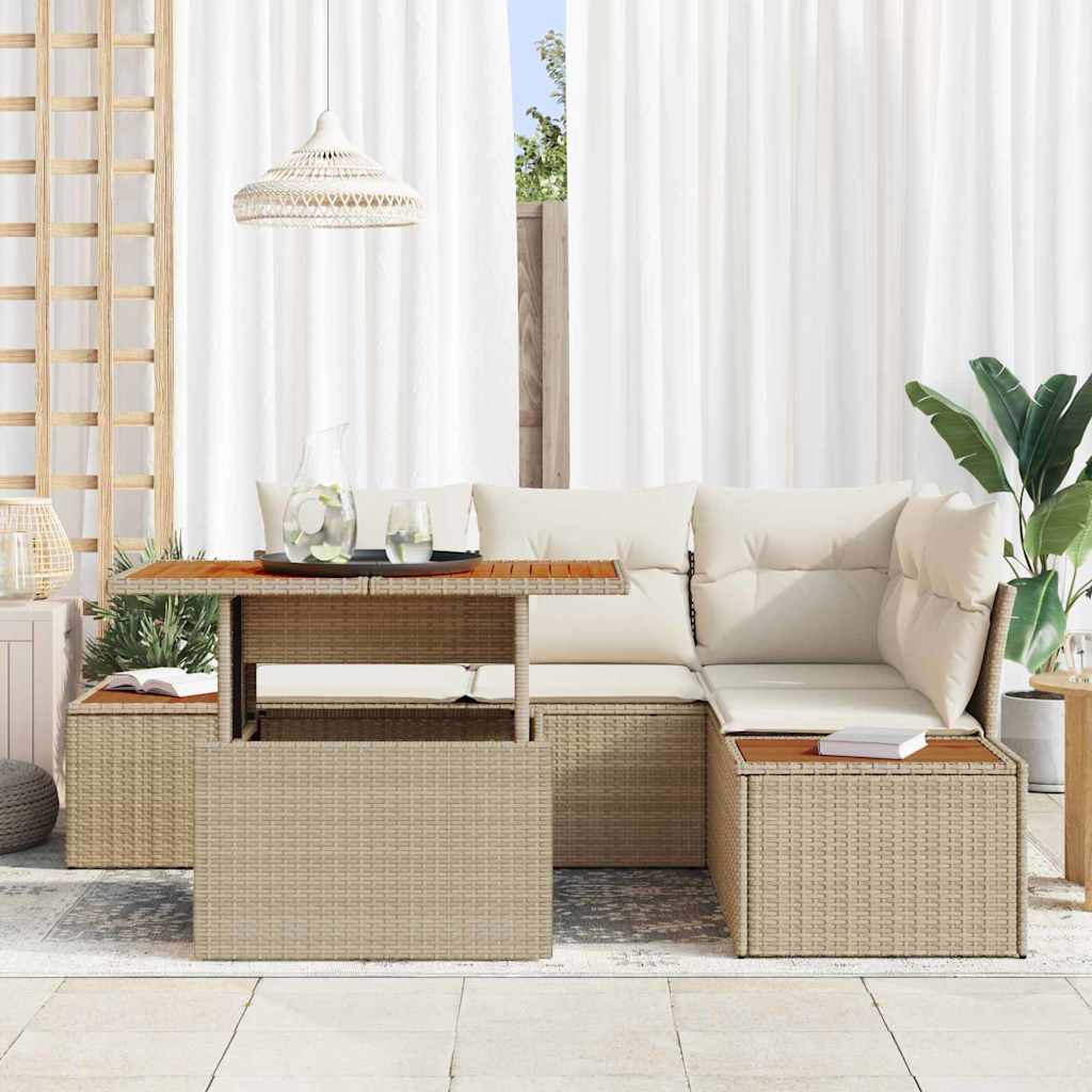Tuinbankenset 5 st Beige en Crème