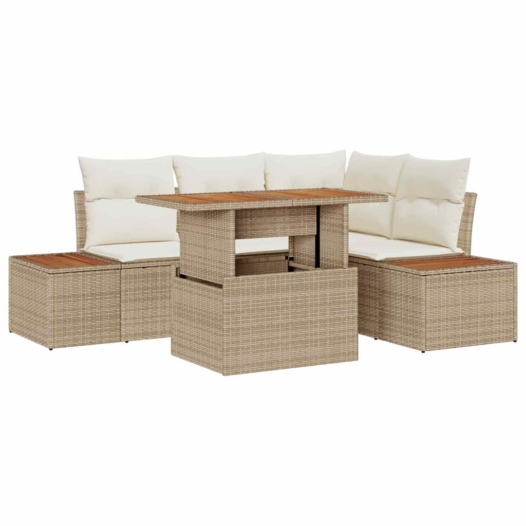 Tuinbankenset 5 st Beige en Crème