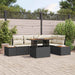 Tuinbankenset 6 st Zwart en Beige