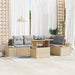 Tuinbankenset 6 st Beige poly rattan