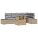 Tuinbankenset 6 st Beige poly rattan