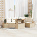 Tuinbankenset 6 st Beige poly rattan