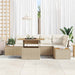 Tuinbankenset 6 st Beige poly rattan