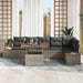 Tuinbankenset 7 st Grijs poly rattan