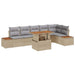 Tuinbankenset 7 st Beige poly rattan
