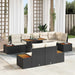 Tuinbankenset 9 st Zwart en Beige