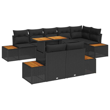Tuinbankenset 9 st Zwart en Bruin