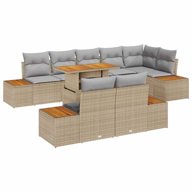 Tuinbankenset 9 st Beige en Grijs