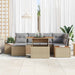 Tuinbankenset 7 st Beige poly rattan