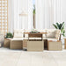 Tuinbankenset 7 st Beige poly rattan