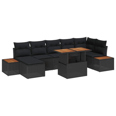 Tuinbankenset 8 st Zwart en Bruin