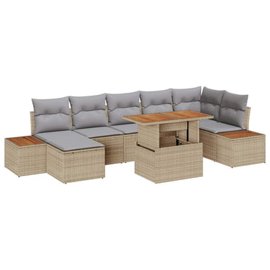 Tuinbankenset 8 st Beige en Grijs
