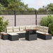 Tuinbankenset 9 st Zwart en Beige