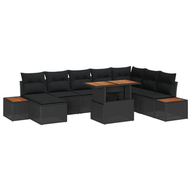 Tuinbankenset 9 st Zwart en Bruin