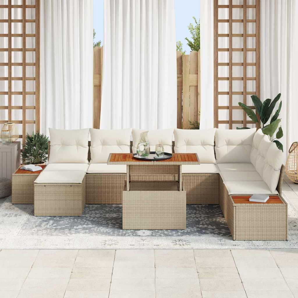 Tuinbankenset 9 st Beige en Crème