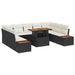 Tuinbankenset 10 st Zwart poly rattan