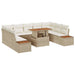 Tuinbankenset 10 st Beige poly rattan