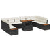 Tuinbankenset 11 st Zwart poly rattan