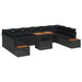 Tuinbankenset 11 st Zwart poly rattan