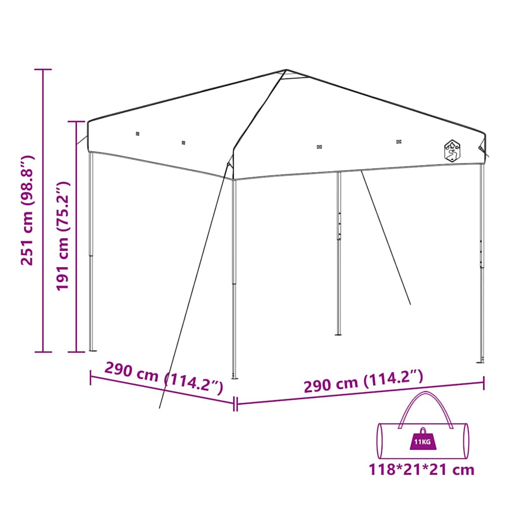 Luifeltent Blauw 290 x 290 x 251 cm Stof