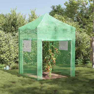 Kas met pop-up frame met dak Groen 200 x 200 x 300 cm IJzer