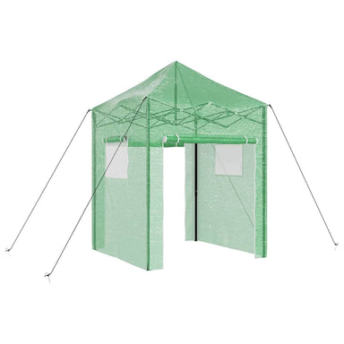 Kas met pop-up frame met dak Groen 200 x 200 x 300 cm IJzer