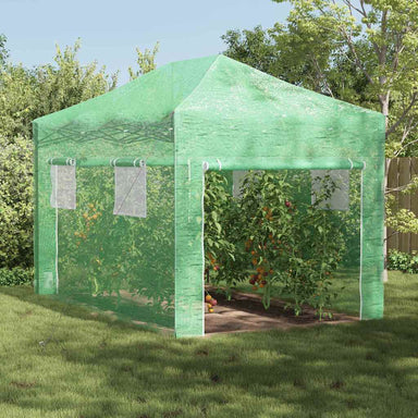 Kas met pop-up frame met dak Groen 280 x 410 x 315 cm IJzer