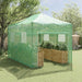 Kas met pop-up frame met dak Groen 280 x 410 x 315 cm IJzer