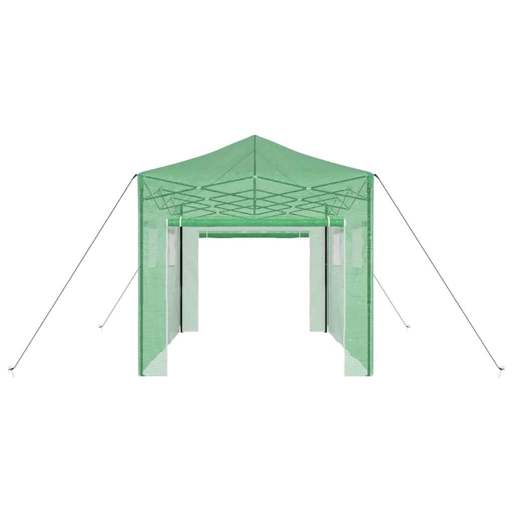 Kas met pop-up frame met dak Groen 280 x 410 x 315 cm IJzer