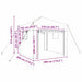 Kas met pop-up frame met dak Groen 290 x 290 x 315 cm IJzer