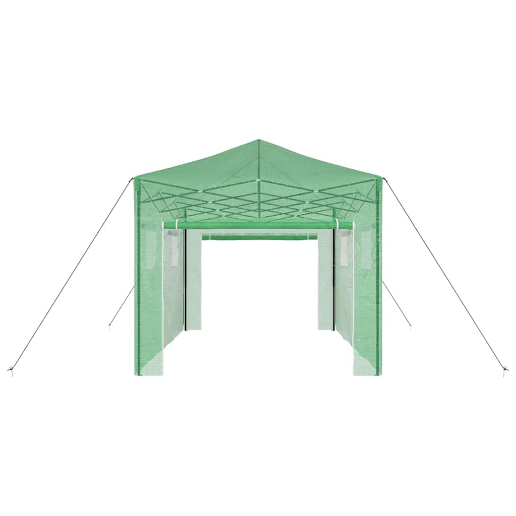 Kas met pop-up frame met dak Groen 290 x 430 x 315 cm IJzer