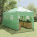 Kas met pop-up frame met dak Groen 290 x 580 x 315 cm IJzer