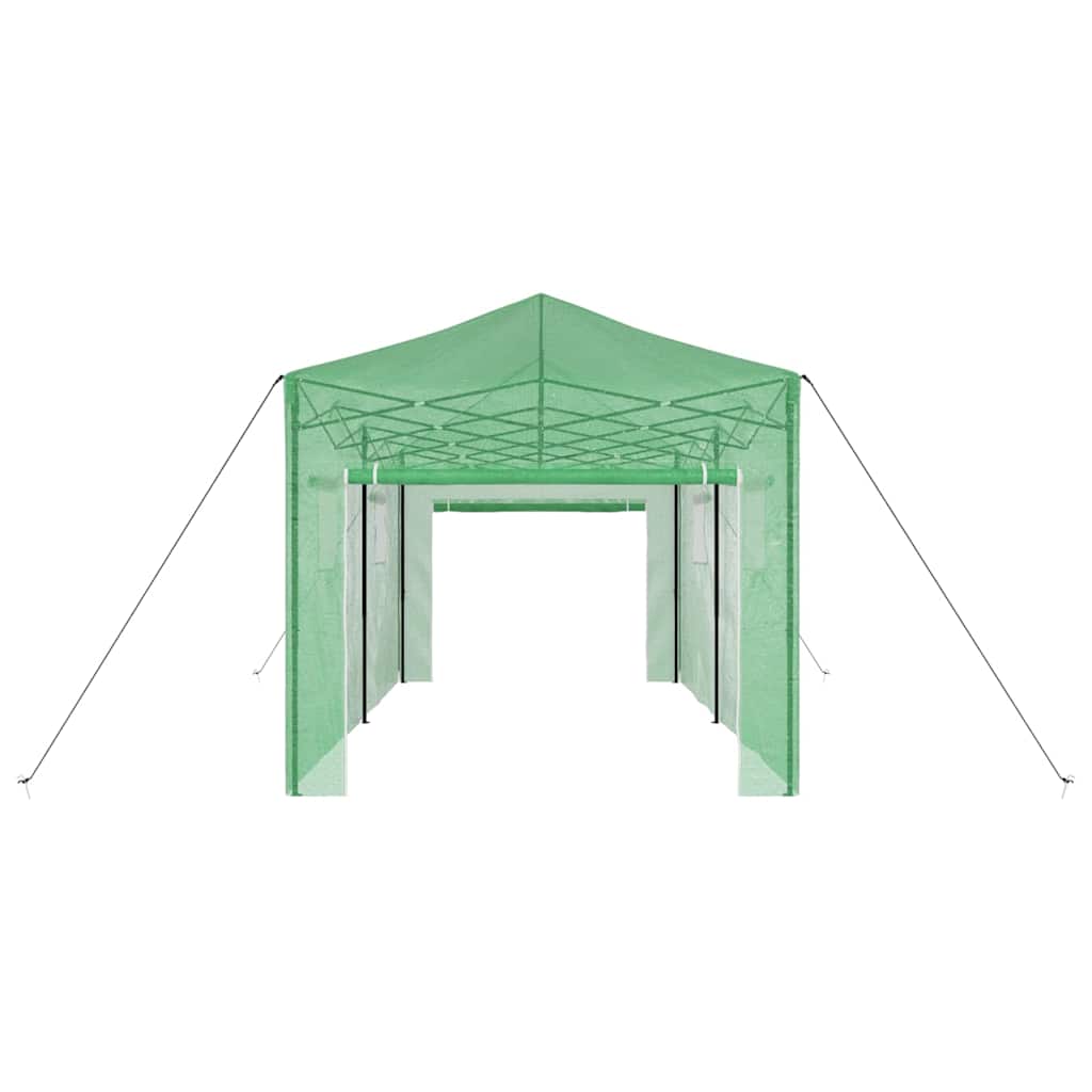 Kas met pop-up frame met dak Groen 290 x 580 x 315 cm IJzer