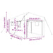 Kas met pop-up frame met dak Groen 290 x 580 x 315 cm IJzer