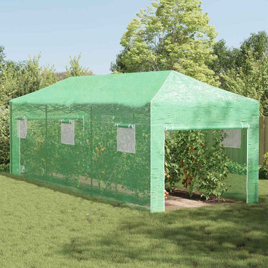Kas met pop-up frame met dak Groen 290 x 870 x 315 cm IJzer