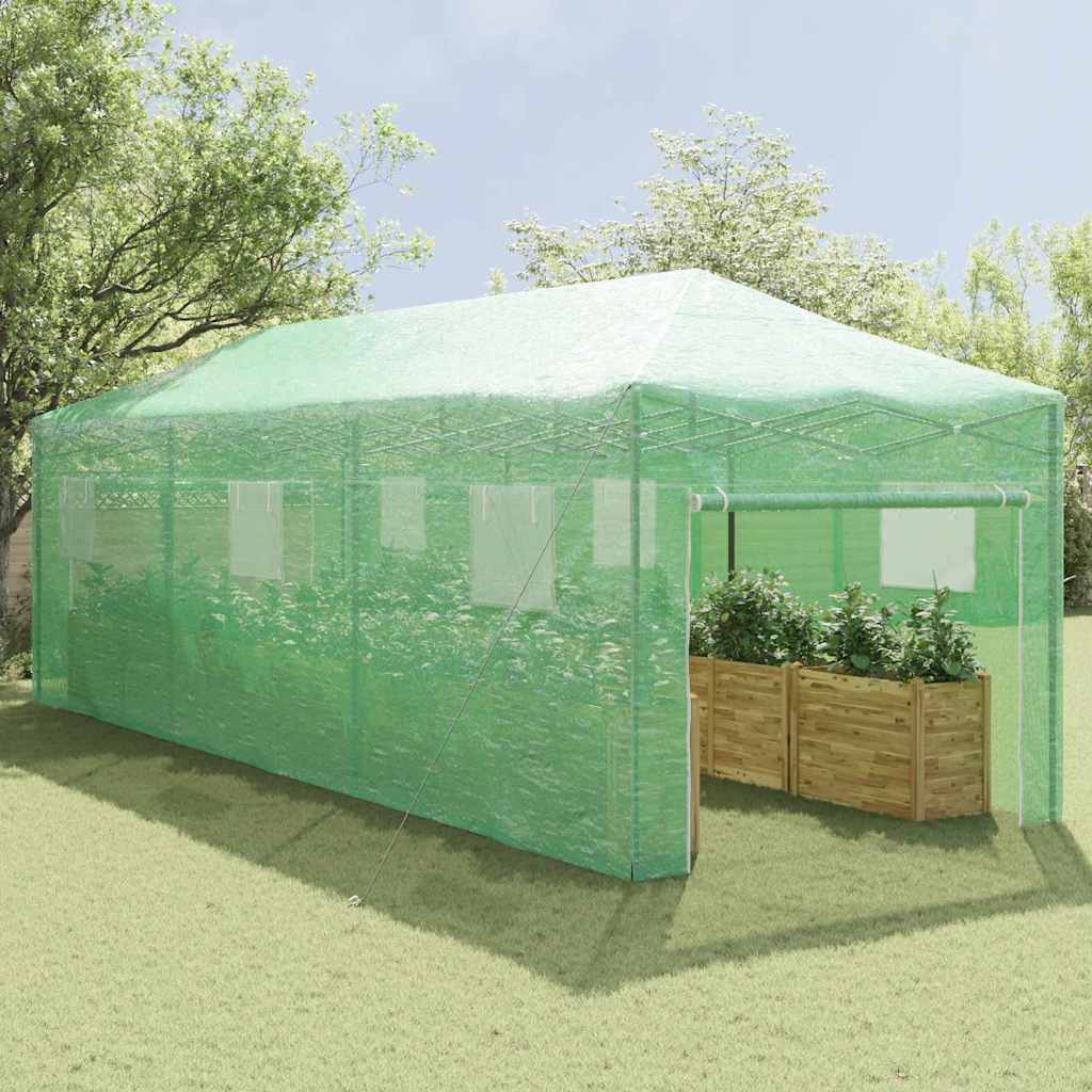 Kas met pop-up frame met dak Groen 290 x 870 x 315 cm IJzer