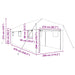 Kas met pop-up frame met dak Groen 290 x 870 x 315 cm IJzer