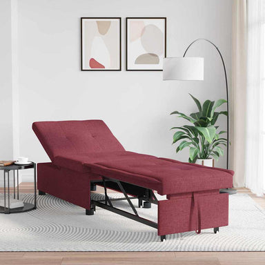 Uittrekbare Slaapbank Wijnrood 194 x 50 x 82 cm Stof