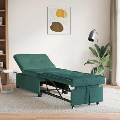 Uittrekbare Slaapbank Donkergroen 194 x 50 x 82 cm Stof