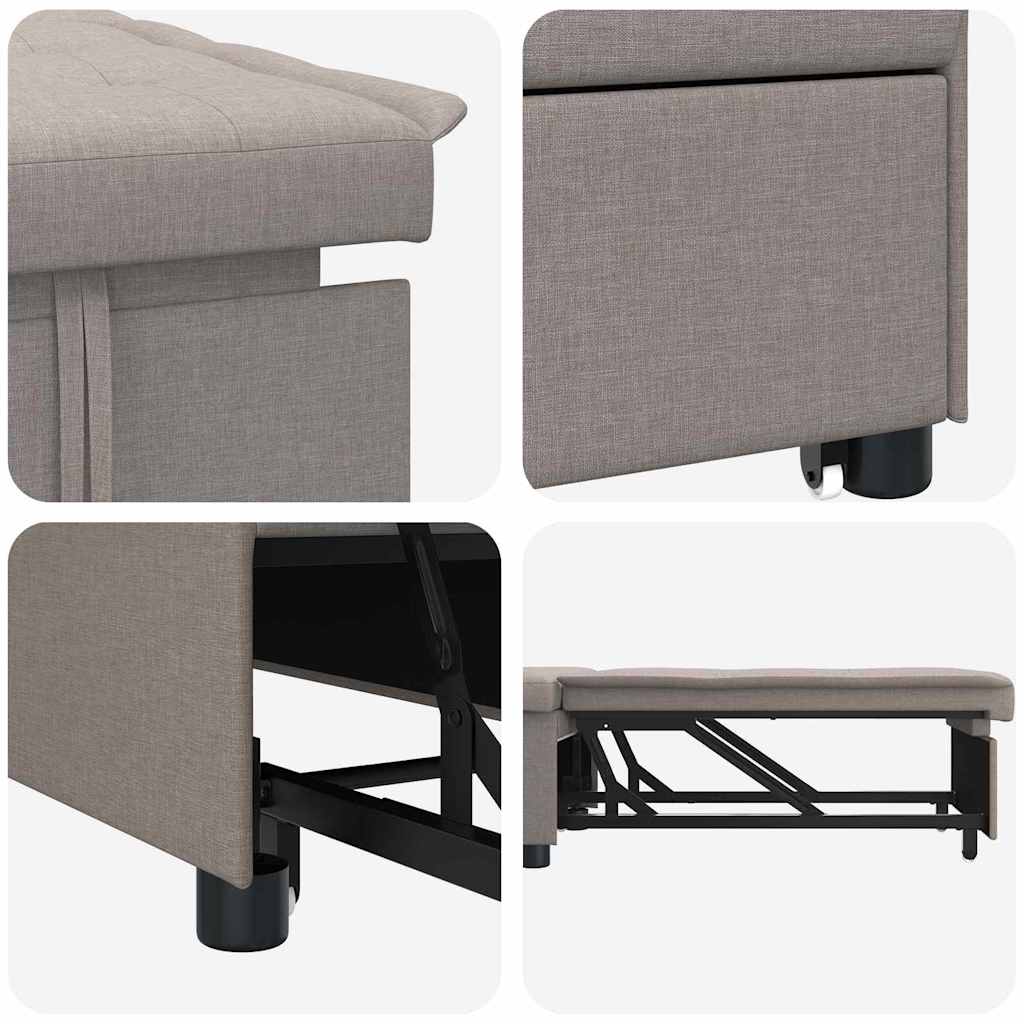 Uittrekbare Slaapbank Taupe 194 x 50 x 82 cm Stof