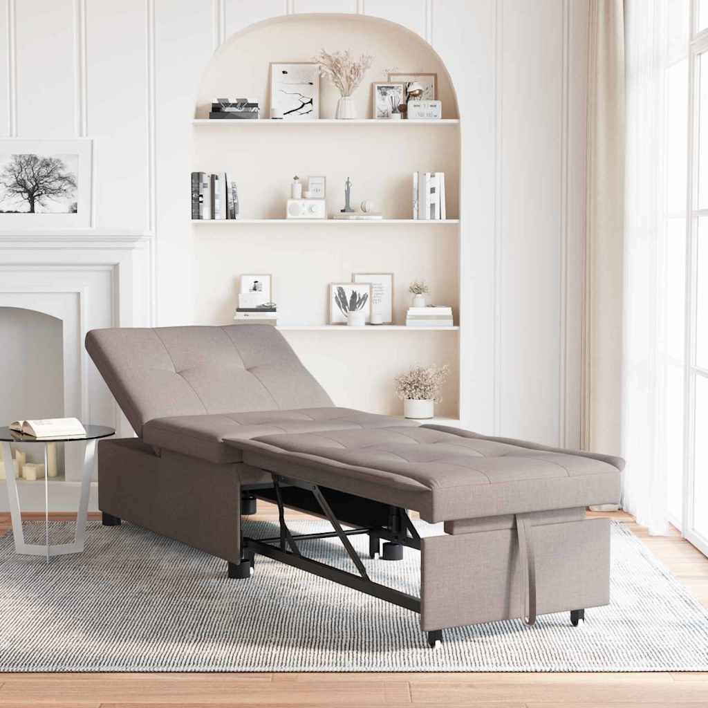 Uittrekbare Slaapbank Taupe 194 x 50 x 82 cm Stof