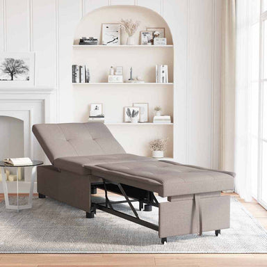 Uittrekbare Slaapbank Taupe 194 x 50 x 82 cm Stof