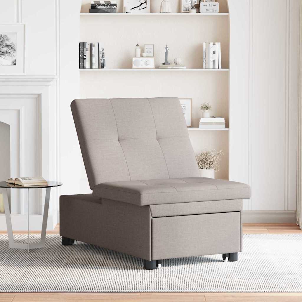 Uittrekbare Slaapbank Taupe 194 x 50 x 82 cm Stof