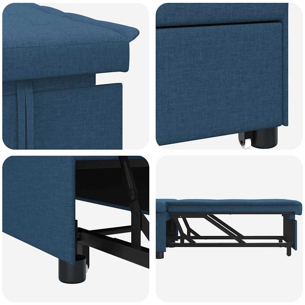Uittrekbare Slaapbank Blauw 194 x 50 x 82 cm Stof