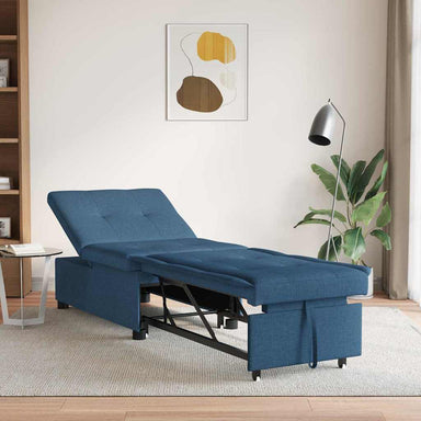 Uittrekbare Slaapbank Blauw 194 x 50 x 82 cm Stof