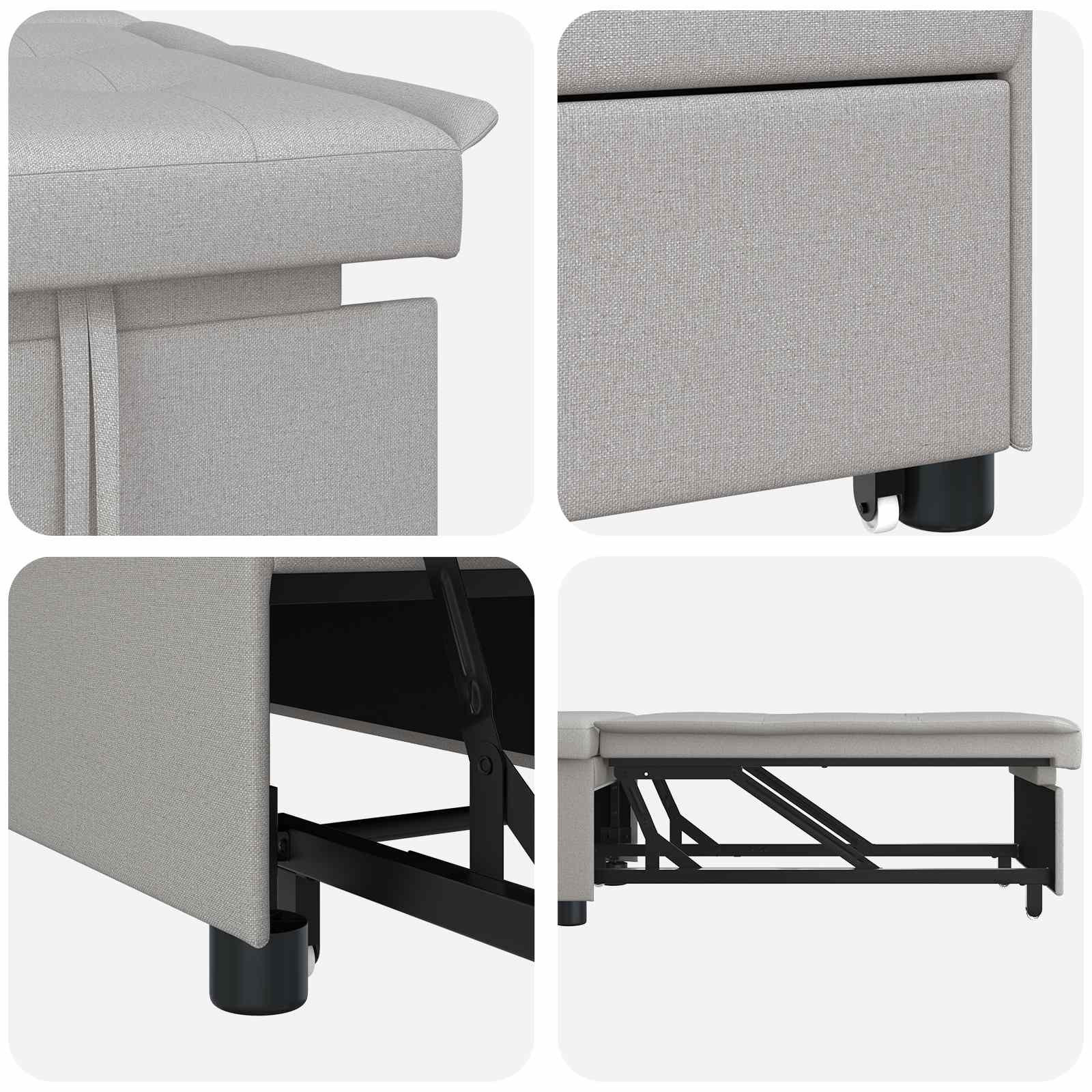 Uittrekbare Slaapbank Grijs 194 x 50 x 82 cm Stof