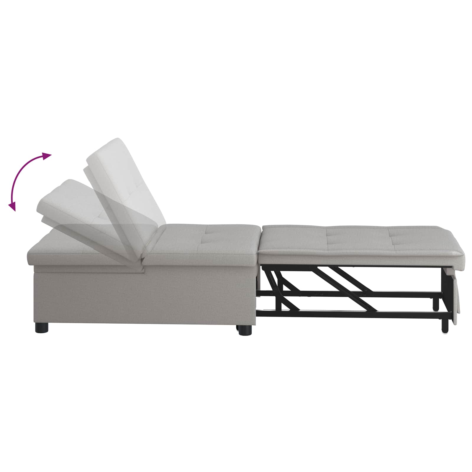 Uittrekbare Slaapbank Grijs 194 x 50 x 82 cm Stof