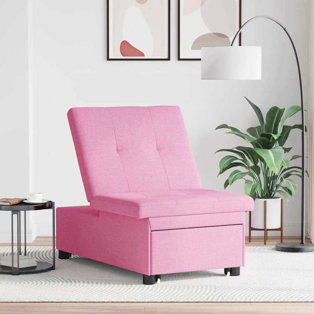 Uittrekbare Slaapbank Roze 194 x 50 x 82 cm Stof